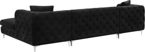 Gail Black Velvet 3pc. Sectional - Furnish 4 Less 98 (NY)*