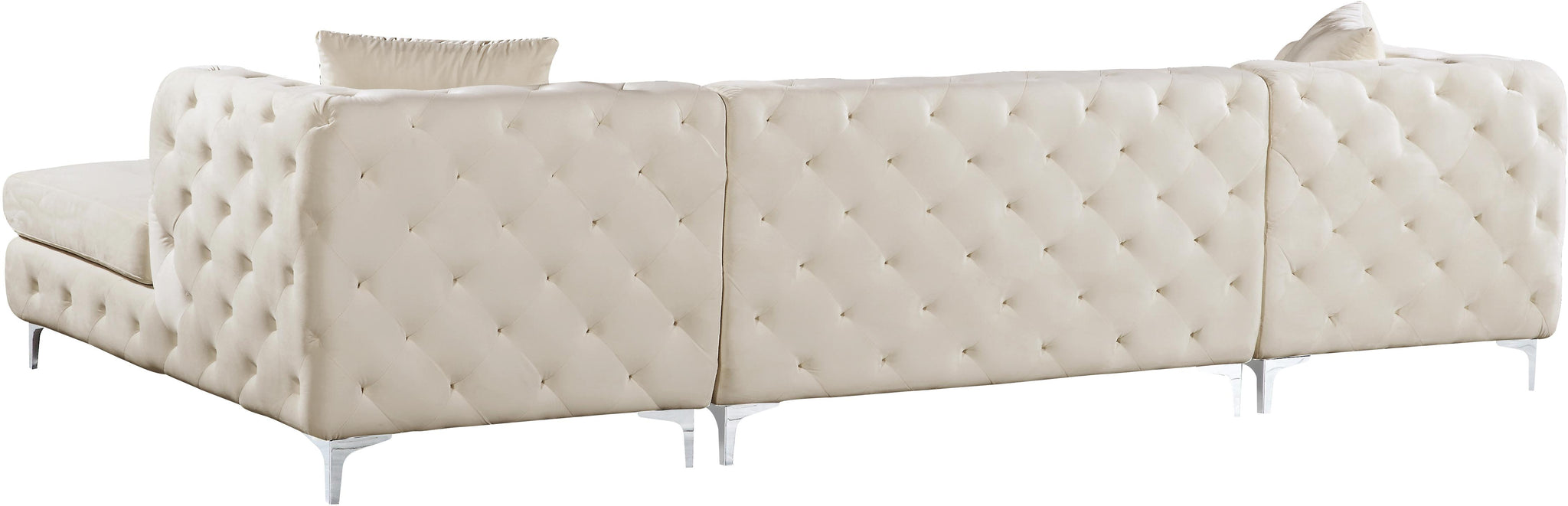 Gail Cream Velvet 3pc. Sectional - Furnish 4 Less 98 (NY)*