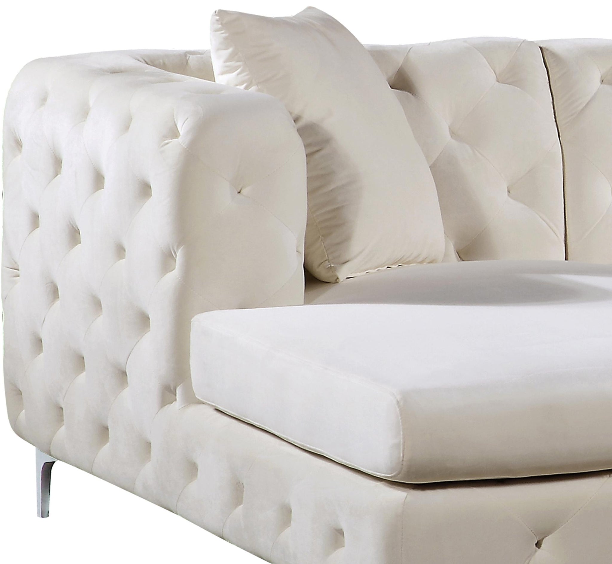 Gail Cream Velvet 3pc. Sectional - Furnish 4 Less 98 (NY)*