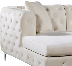 Gail Cream Velvet 3pc. Sectional - Furnish 4 Less 98 (NY)*