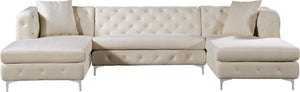 Gail Cream Velvet 3pc. Sectional - Furnish 4 Less 98 (NY)*