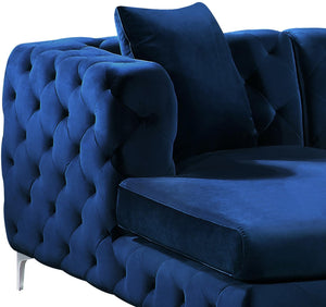 Gail Navy Velvet 3pc. Sectional - Furnish 4 Less 98 (NY)*