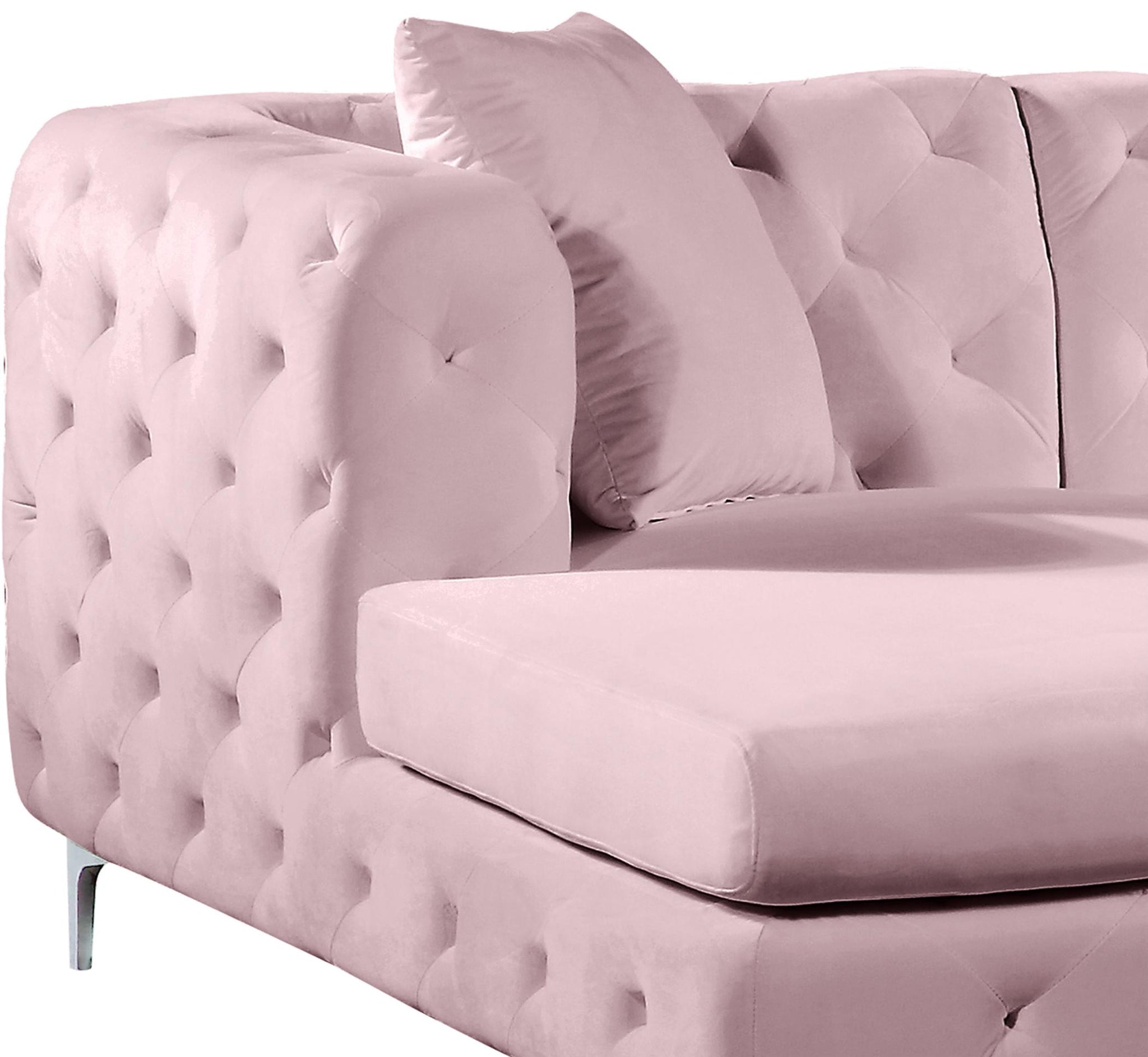 Gail Pink Velvet 3pc. Sectional - Furnish 4 Less 98 (NY)*