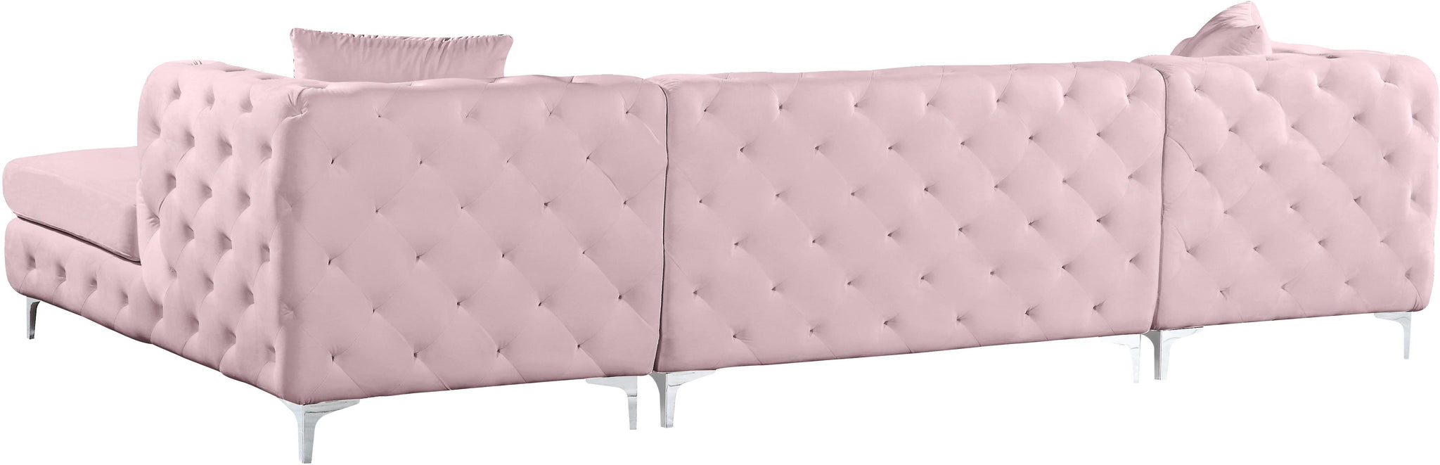 Gail Pink Velvet 3pc. Sectional - Furnish 4 Less 98 (NY)*