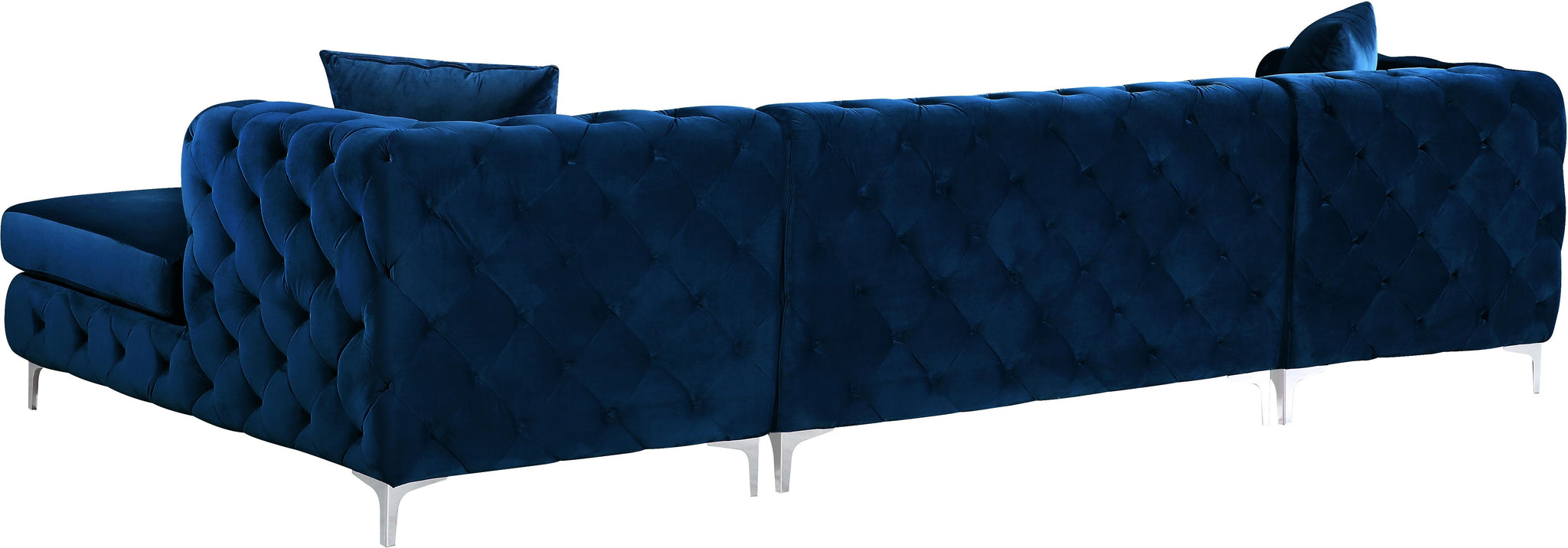 Gail Navy Velvet 3pc. Sectional - Furnish 4 Less 98 (NY)*