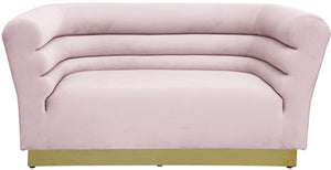 Bellini Pink Velvet Loveseat - Furnish 4 Less 98 (NY)*