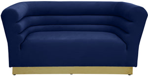 Bellini Navy Velvet Loveseat