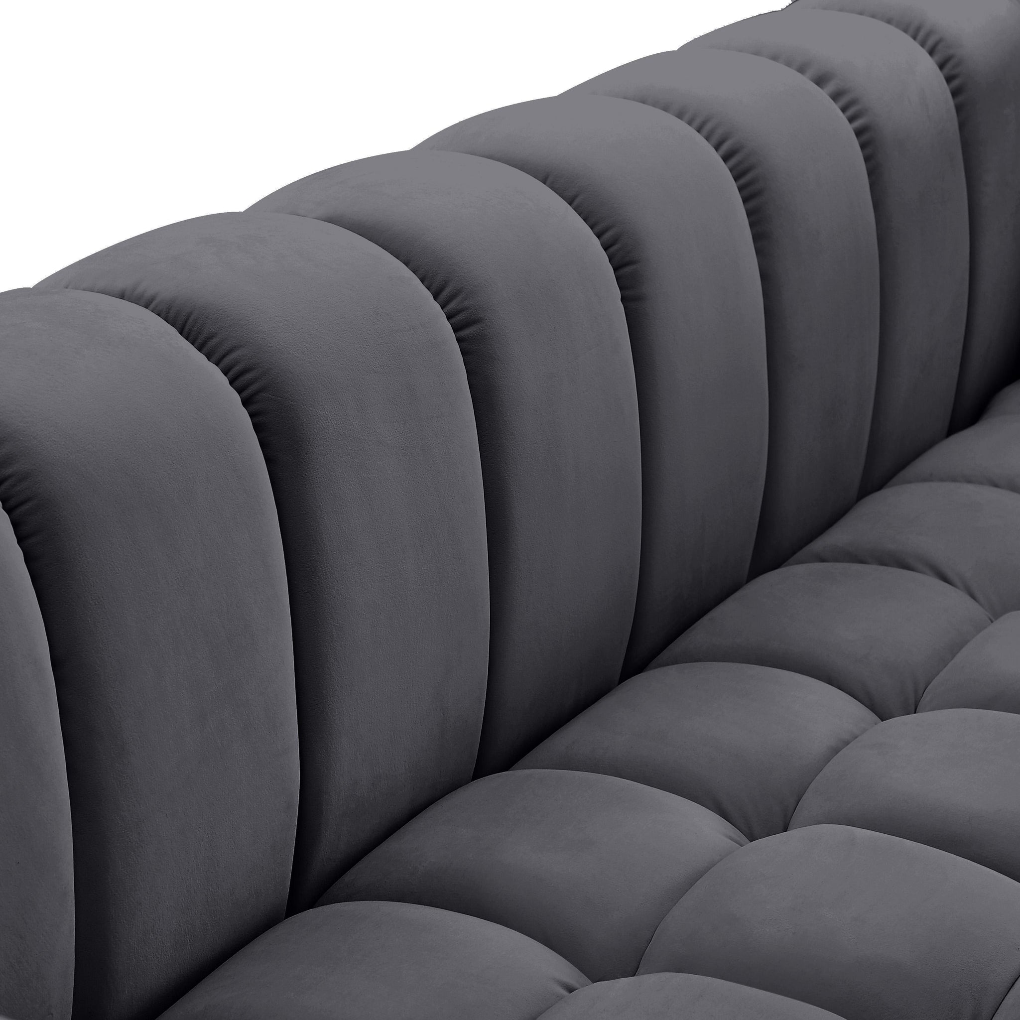 Gwen Grey Velvet Sofa - Furnish 4 Less 98 (NY)*