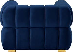 Gwen Navy Velvet Chair - Furnish 4 Less 98 (NY)*