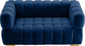 Gwen Navy Velvet Loveseat