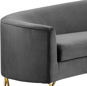 Serpentine Grey Velvet 3pc. Sectional