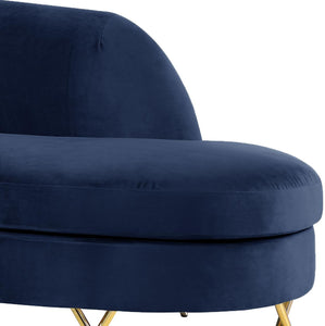 Serpentine Navy Velvet 3pc. Sectional - Furnish 4 Less 98 (NY)*