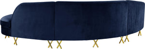 Serpentine Navy Velvet 3pc. Sectional - Furnish 4 Less 98 (NY)*