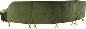 Serpentine Olive Velvet 3pc. Sectional