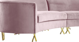 Serpentine Pink Velvet 3pc. Sectional