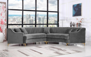 Jackson Grey Velvet 2pc. Sectional - Furnish 4 Less 98 (NY)*