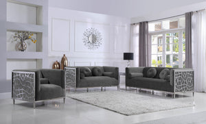 Opal Grey Velvet Sofa - Furnish 4 Less 98 (NY)*