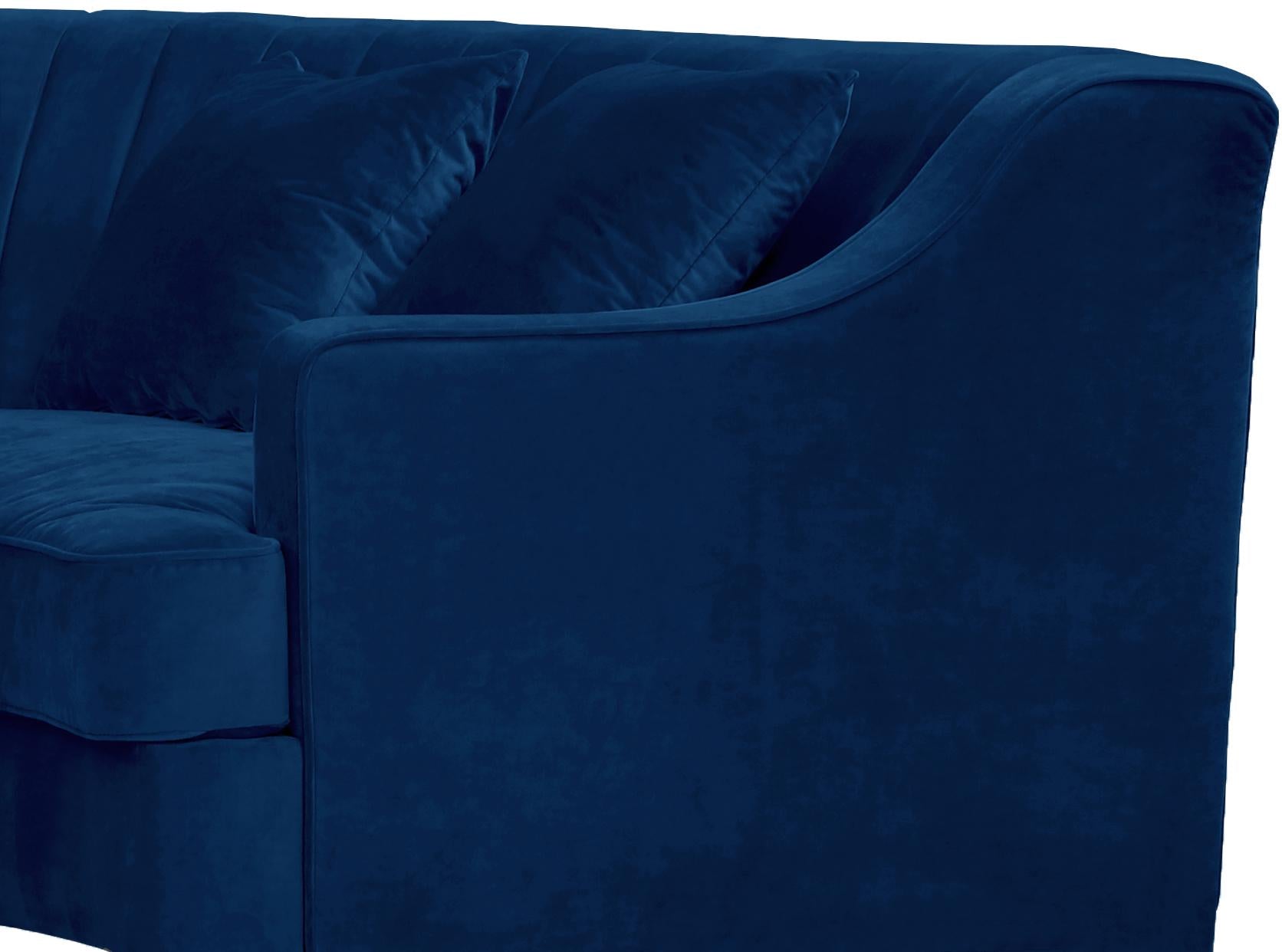 Jackson Navy Velvet 2pc. Sectional - Furnish 4 Less 98 (NY)*