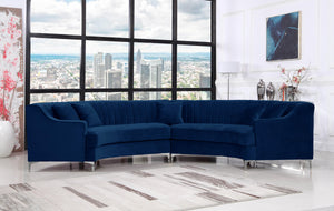 Jackson Navy Velvet 2pc. Sectional - Furnish 4 Less 98 (NY)*