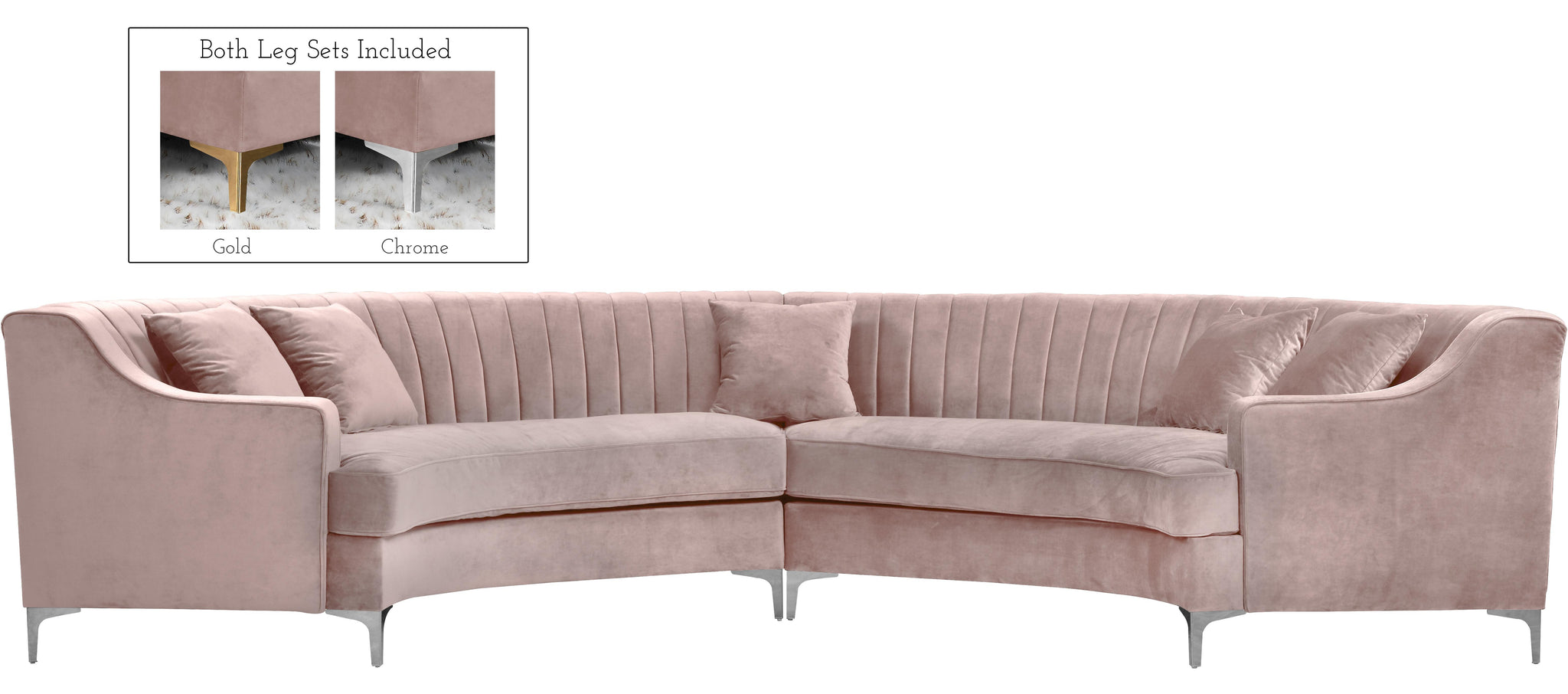 Jackson Pink Velvet 2pc. Sectional - Furnish 4 Less 98 (NY)*