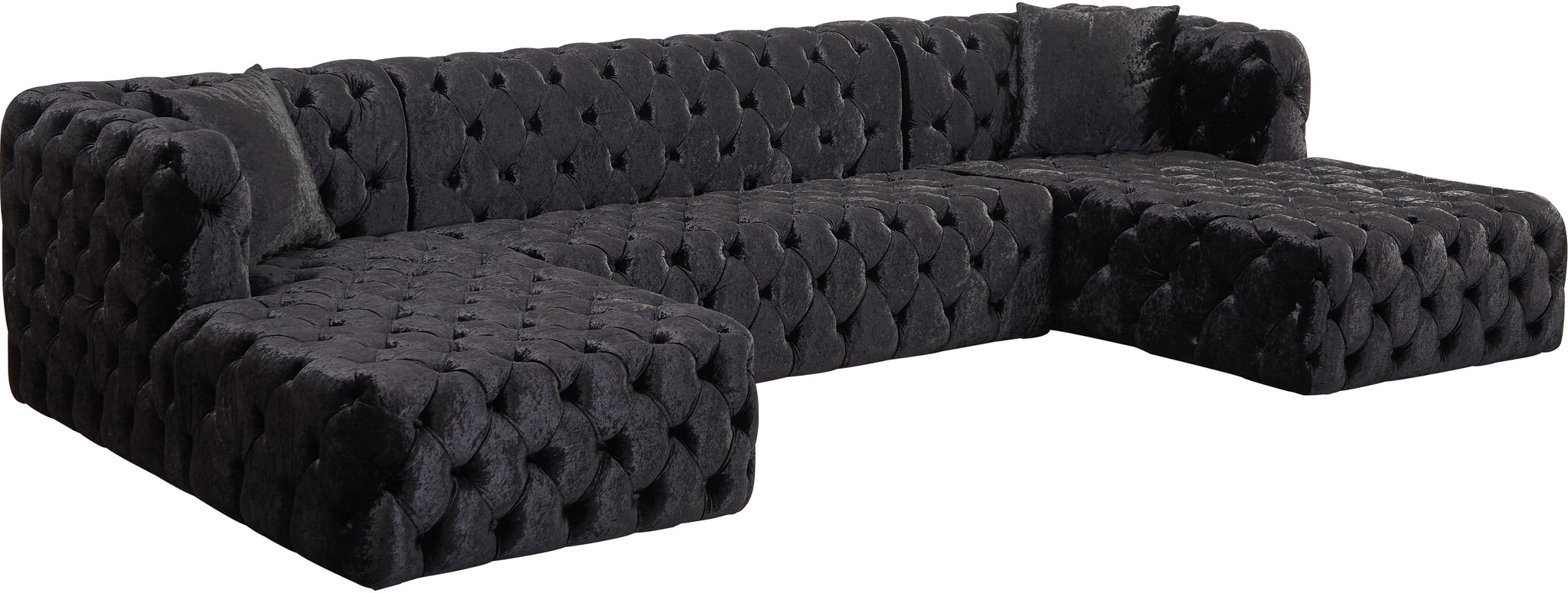 Coco Black Velvet 3pc. Sectional (3 Boxes) image