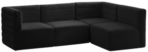 Quincy Black Velvet Modular Sectional image