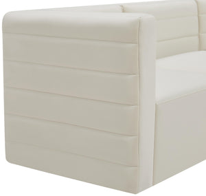 Quincy Cream Velvet Modular Armless Chair