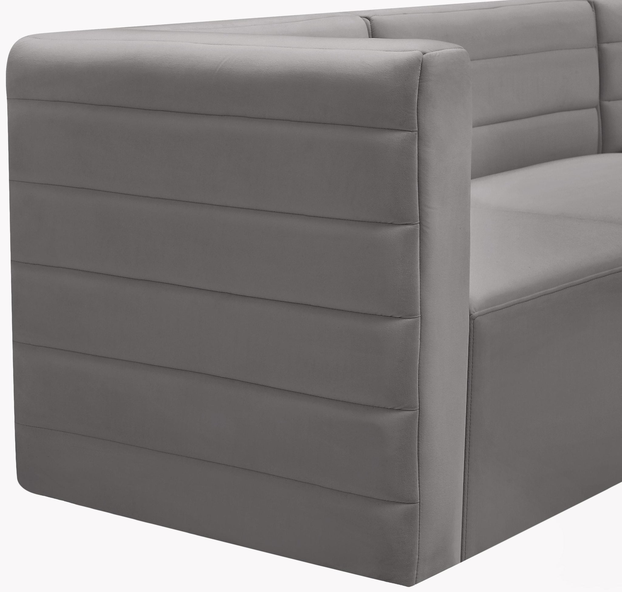 Quincy Grey Velvet Modular Corner Chair