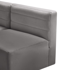 Quincy Grey Velvet Modular Corner Chair