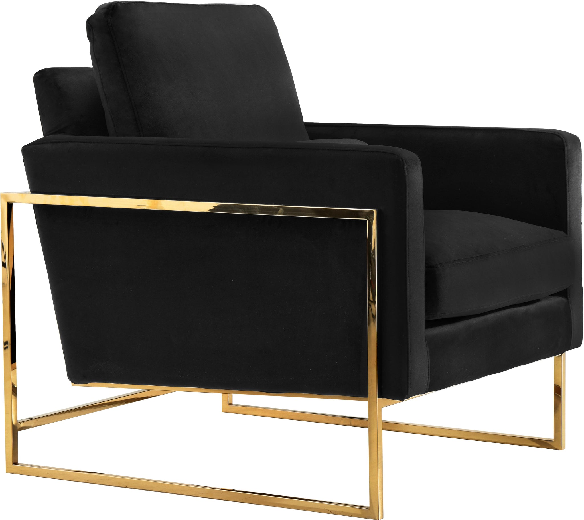 Mila Black Velvet Chair - Furnish 4 Less 98 (NY)*