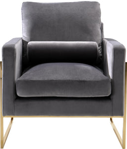 Mila Grey Velvet Chair - Furnish 4 Less 98 (NY)*