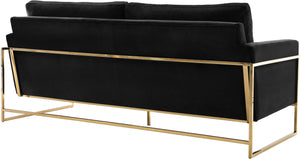 Mila Black Velvet Sofa - Furnish 4 Less 98 (NY)*