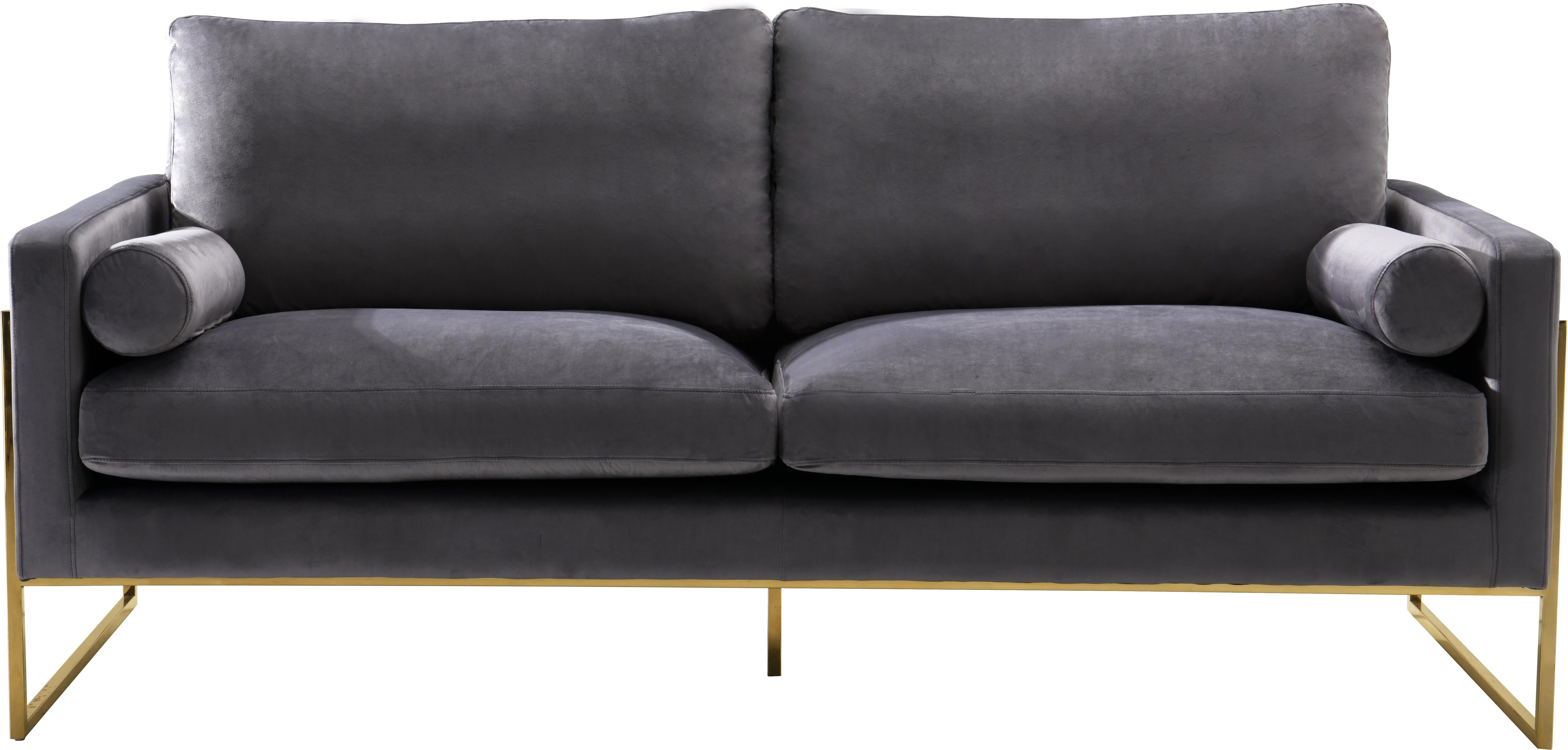 Mila Grey Velvet Sofa - Furnish 4 Less 98 (NY)*