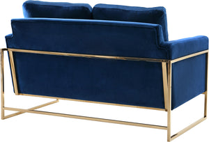 Mila Navy Velvet Loveseat - Furnish 4 Less 98 (NY)*