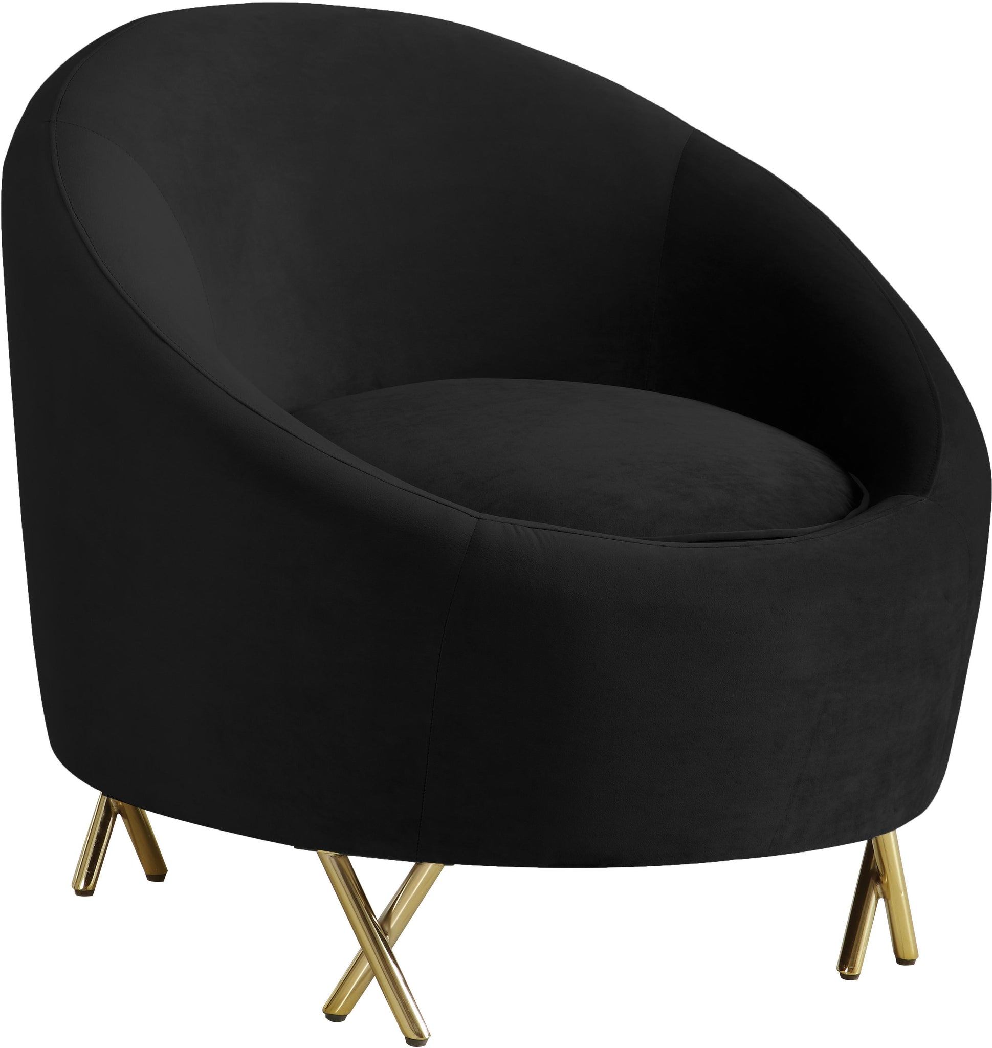 Serpentine Black Velvet Chair image