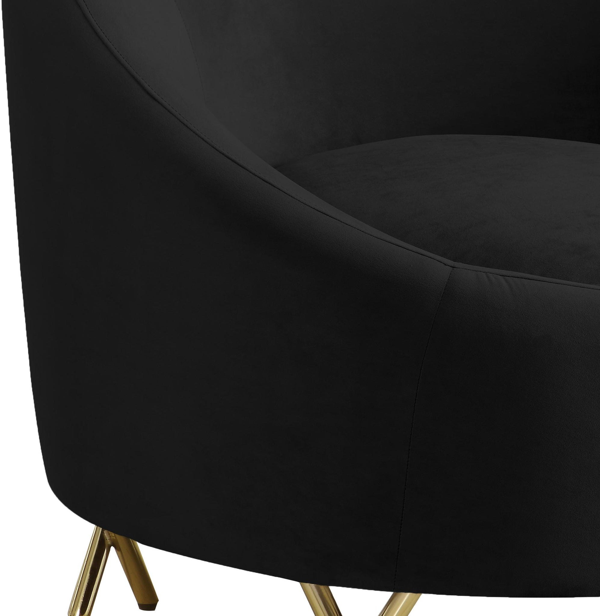 Serpentine Black Velvet Chair - Furnish 4 Less 98 (NY)*