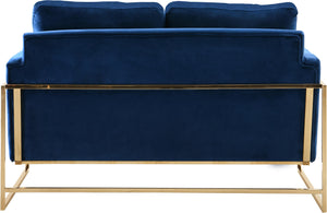 Mila Navy Velvet Loveseat - Furnish 4 Less 98 (NY)*