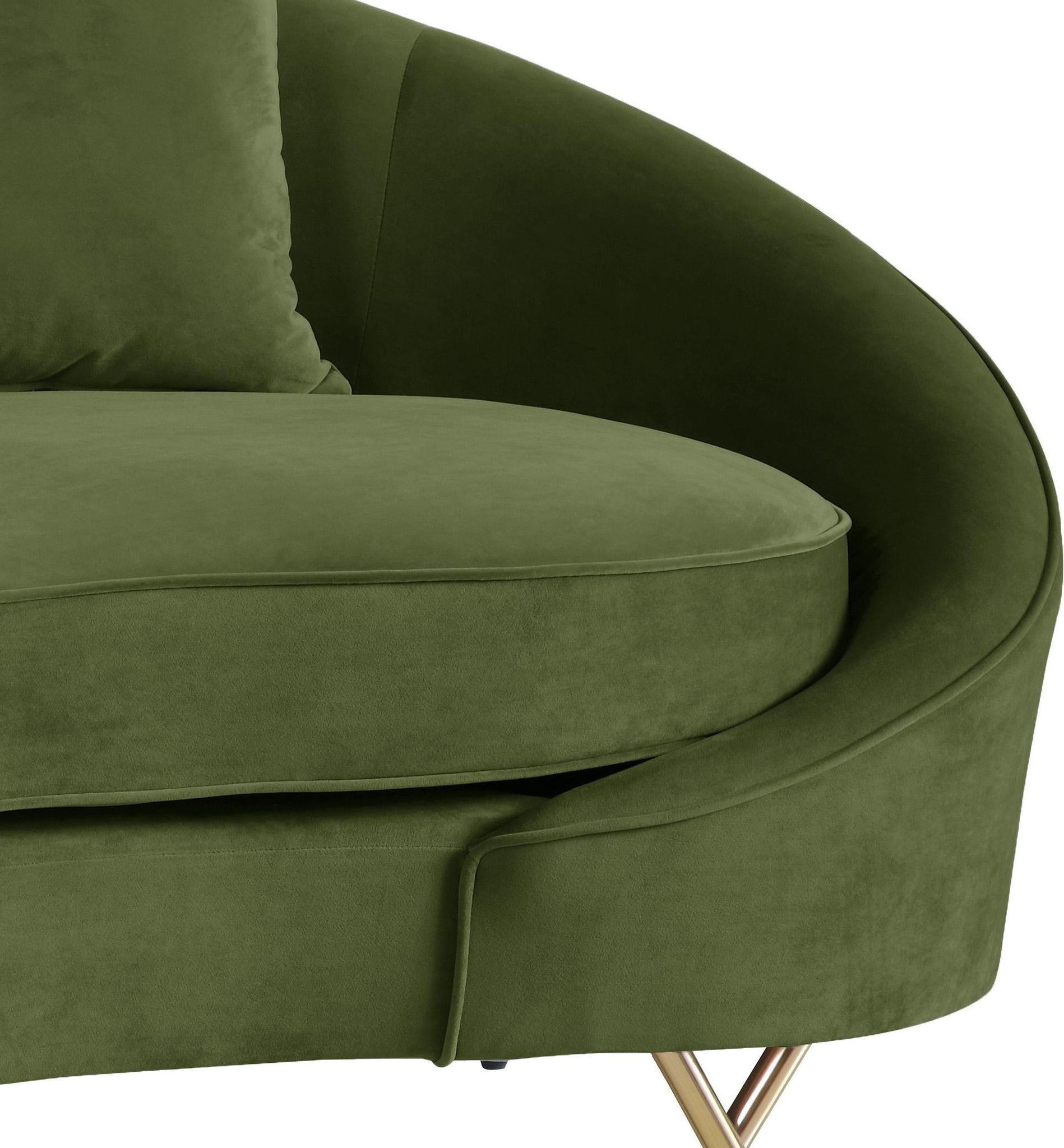 Serpentine Olive Velvet Sofa - Furnish 4 Less 98 (NY)*