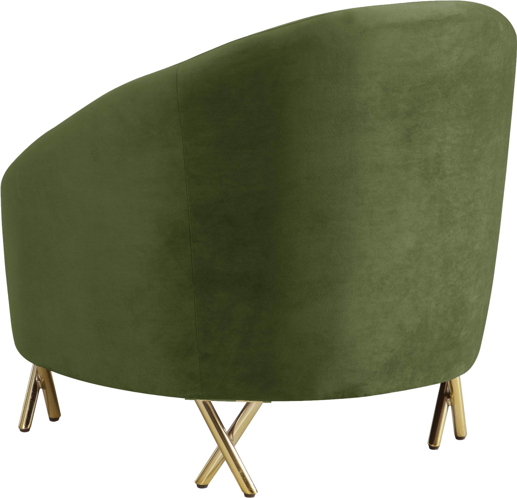 Serpentine Olive Velvet Chair - Furnish 4 Less 98 (NY)*