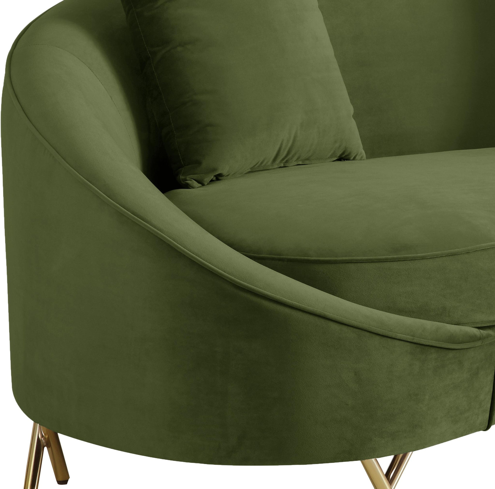 Serpentine Olive Velvet Sofa - Furnish 4 Less 98 (NY)*