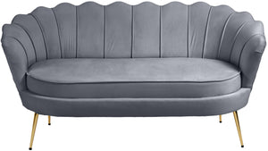 Gardenia Grey Velvet Loveseat - Furnish 4 Less 98 (NY)*