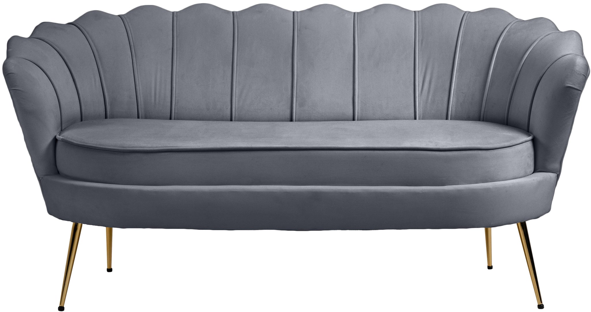 Gardenia Grey Velvet Loveseat - Furnish 4 Less 98 (NY)*