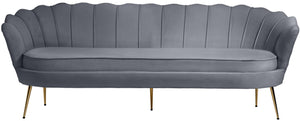 Gardenia Grey Velvet Sofa - Furnish 4 Less 98 (NY)*