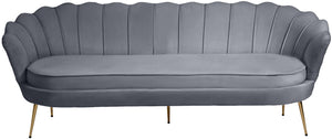 Gardenia Grey Velvet Sofa - Furnish 4 Less 98 (NY)*