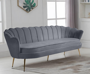 Gardenia Grey Velvet Sofa - Furnish 4 Less 98 (NY)*