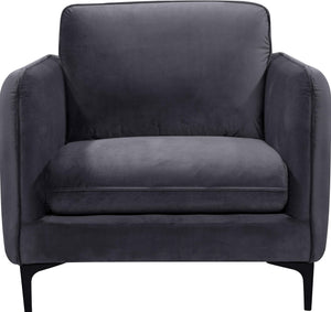 Poppy Grey Velvet Chair - Furnish 4 Less 98 (NY)*