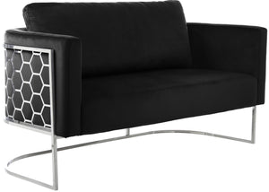 Casa Black Velvet Loveseat image