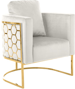 Casa Cream Velvet Chair - Furnish 4 Less 98 (NY)*