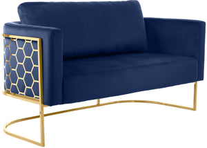 Casa Navy Velvet Loveseat