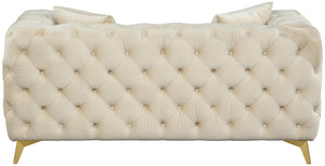 Kingdom Cream Velvet Loveseat